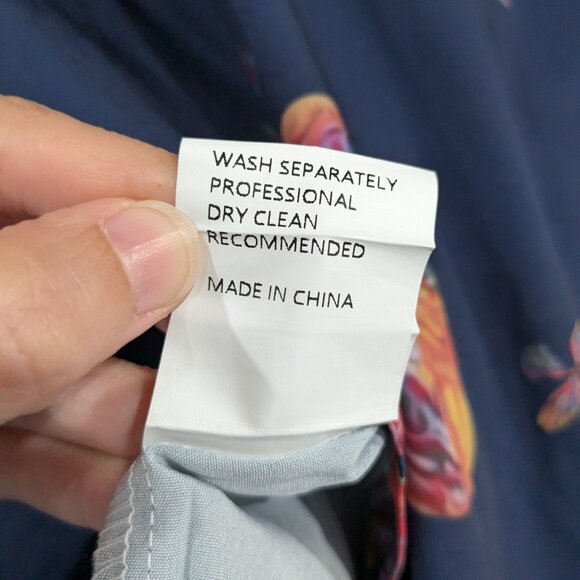 Unbranded Flower Print Top and Pants Set Navy Blue Size 4XL - Picture 4 of 7